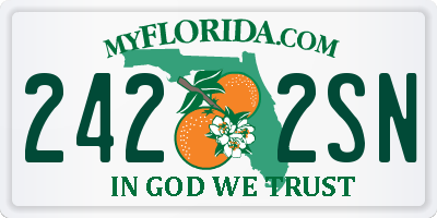 FL license plate 2422SN