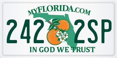 FL license plate 2422SP