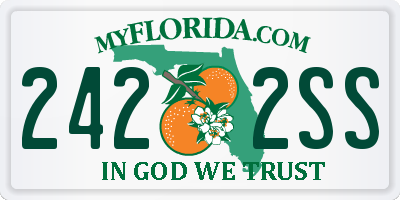 FL license plate 2422SS