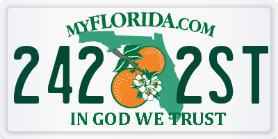 FL license plate 2422ST