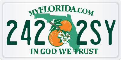 FL license plate 2422SY