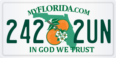 FL license plate 2422UN