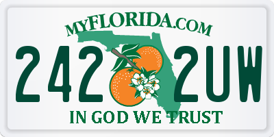 FL license plate 2422UW