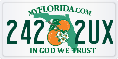 FL license plate 2422UX