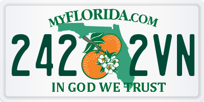 FL license plate 2422VN
