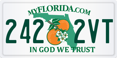 FL license plate 2422VT