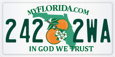 FL license plate 2422WA