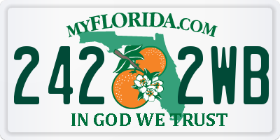 FL license plate 2422WB