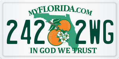 FL license plate 2422WG
