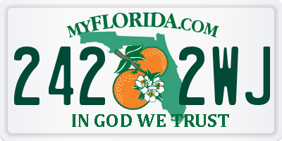 FL license plate 2422WJ