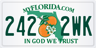 FL license plate 2422WK