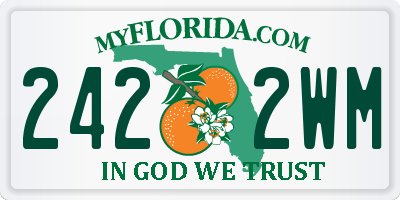 FL license plate 2422WM