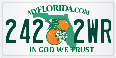 FL license plate 2422WR