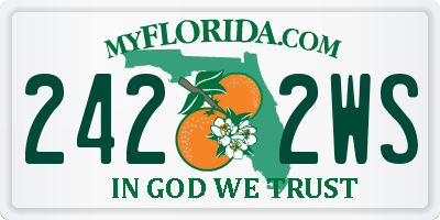 FL license plate 2422WS