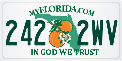FL license plate 2422WV