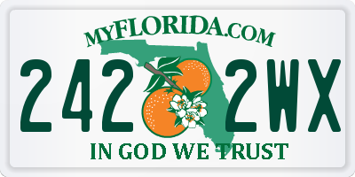 FL license plate 2422WX