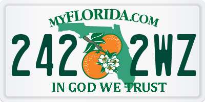 FL license plate 2422WZ
