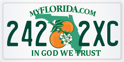 FL license plate 2422XC