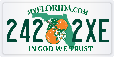FL license plate 2422XE