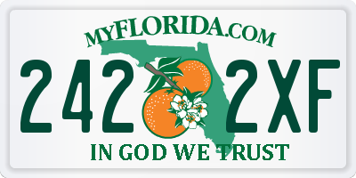 FL license plate 2422XF