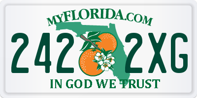 FL license plate 2422XG