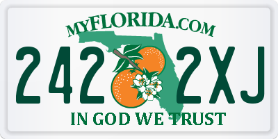 FL license plate 2422XJ