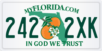 FL license plate 2422XK