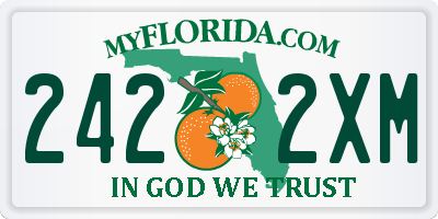 FL license plate 2422XM