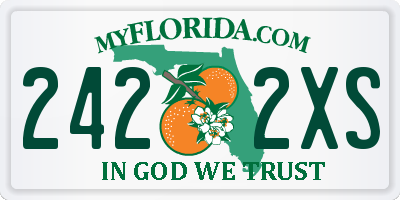FL license plate 2422XS