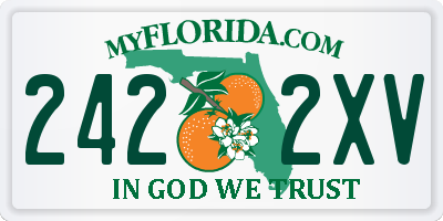 FL license plate 2422XV