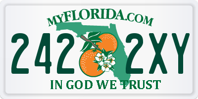 FL license plate 2422XY