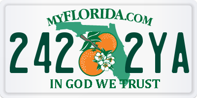 FL license plate 2422YA