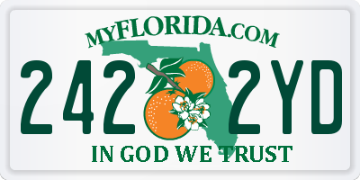 FL license plate 2422YD