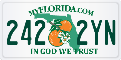 FL license plate 2422YN