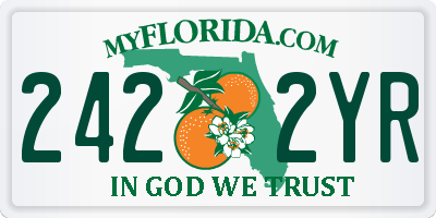 FL license plate 2422YR