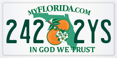 FL license plate 2422YS