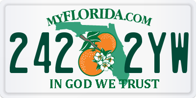 FL license plate 2422YW
