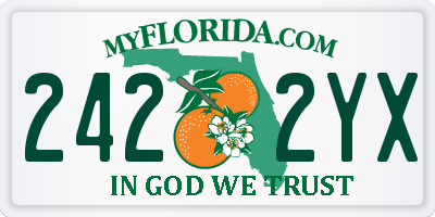 FL license plate 2422YX