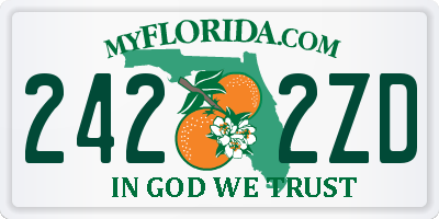 FL license plate 2422ZD