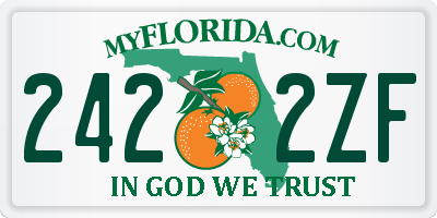 FL license plate 2422ZF