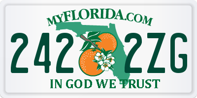 FL license plate 2422ZG