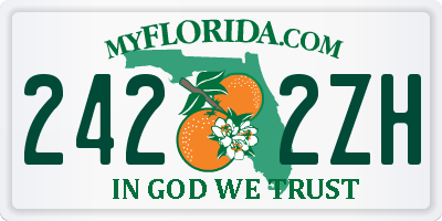 FL license plate 2422ZH
