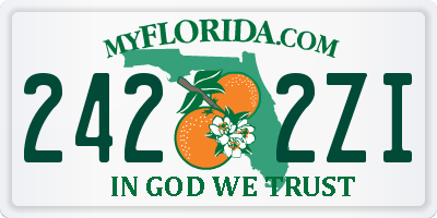 FL license plate 2422ZI