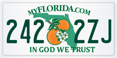 FL license plate 2422ZJ