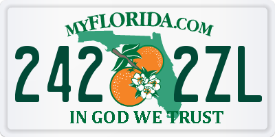FL license plate 2422ZL