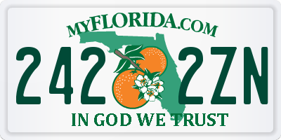 FL license plate 2422ZN