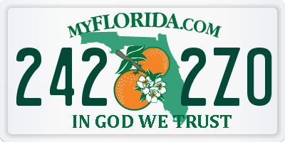FL license plate 2422ZO