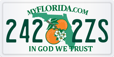 FL license plate 2422ZS