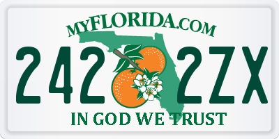 FL license plate 2422ZX