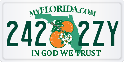 FL license plate 2422ZY